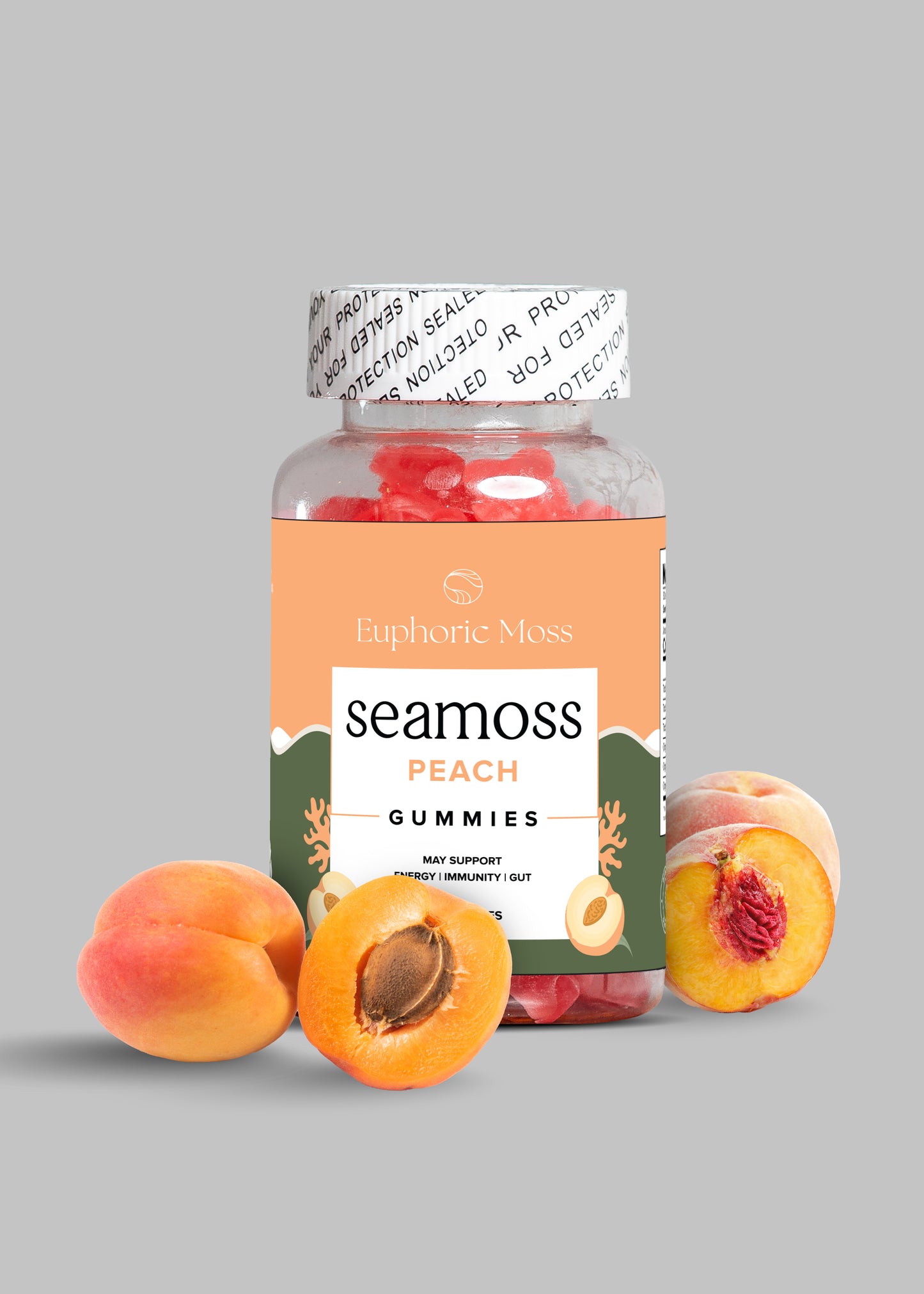 Peach Vegan Sea Moss Gummies