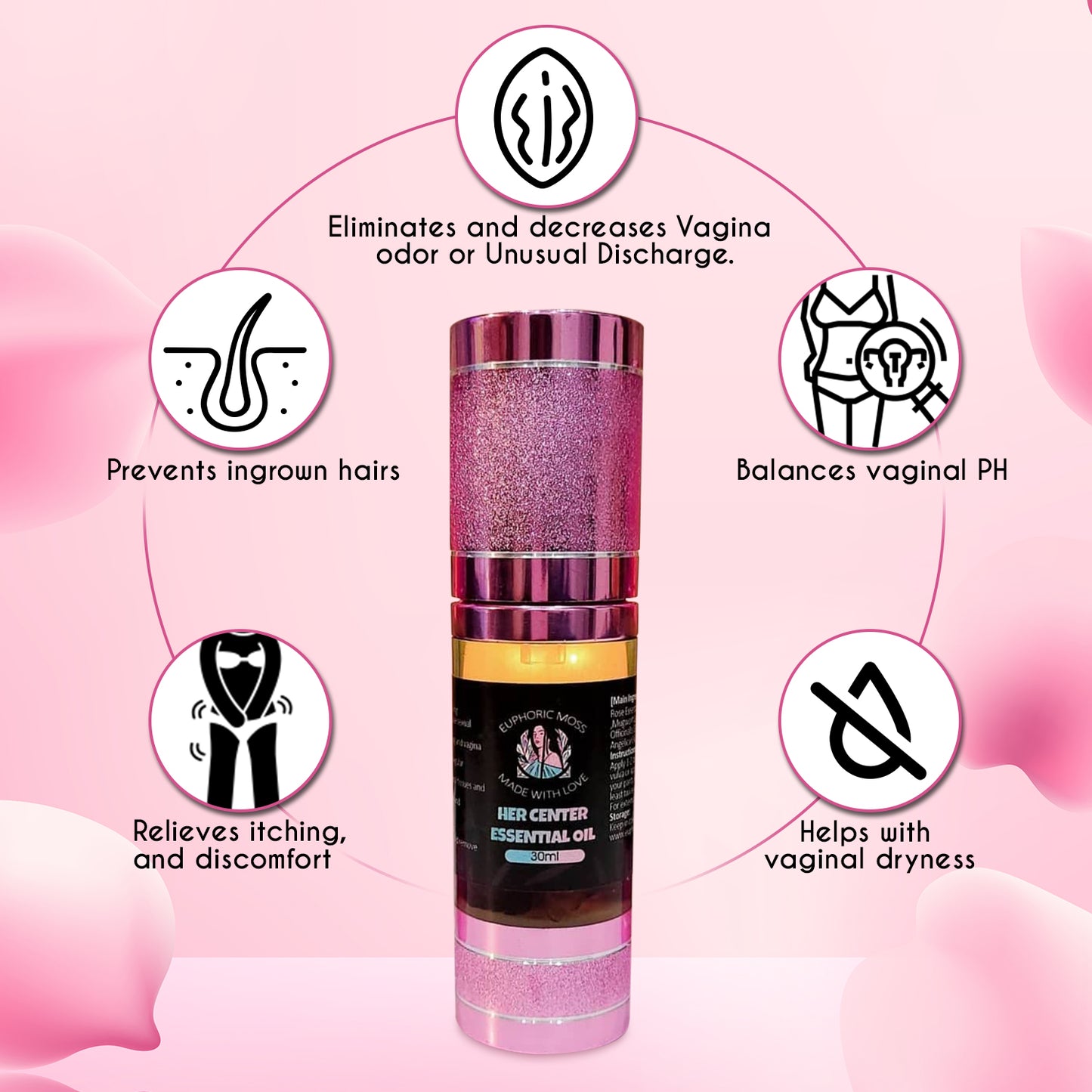100% ORGANIC HER CENTER OIL | Eliminates Odor, Heals and soothes