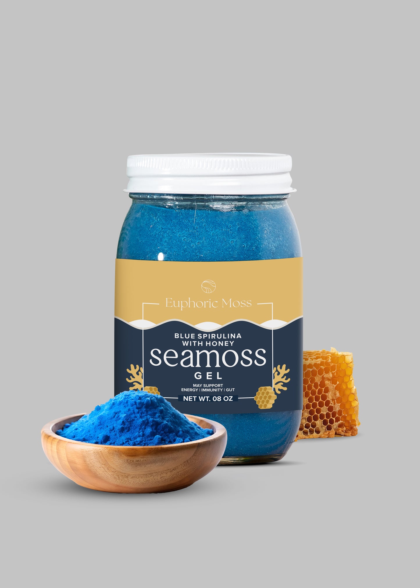 Blue Spirulina, Honey Sea Moss Gel