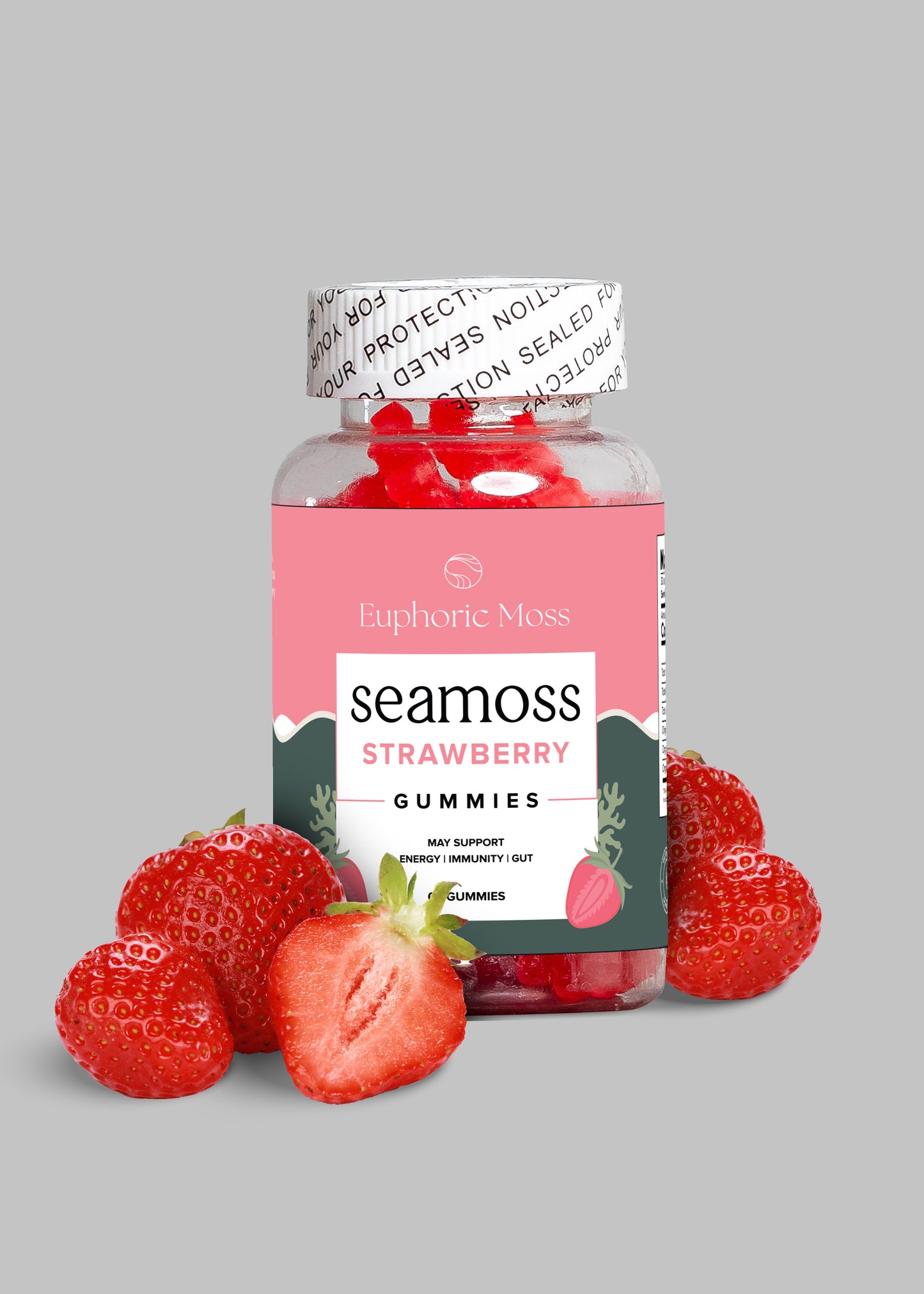 Strawberry Vegan Sea Moss Gummies