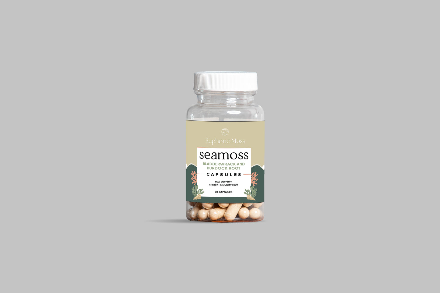 Vegan Sea Moss Capsules With Bladderwrack And Burdock Root